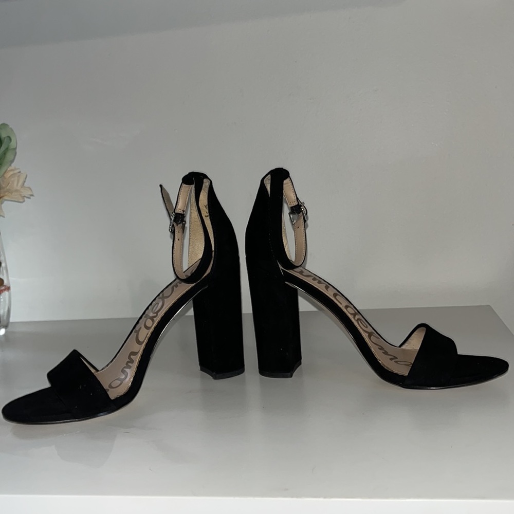 Sam Edelman | Lux Suede YARO heels | Black minimalist with chunky heel | Size 7 - Picture 12 of 16